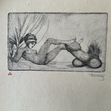Antique erotic etching for sale  CAMBRIDGE