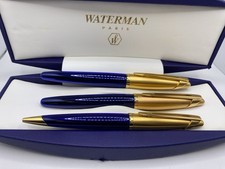 Conjunto de caneta esferográfica Waterman Edson azul safira por volta de: década de 1990 comprar usado  Enviando para Brazil