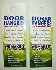 Usado, Cabides de porta impressos, 100 personalizados coloridos 4" x 11" promoção comercial de vendas 4C comprar usado  Enviando para Brazil