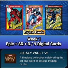 Topps Marvel Collect Legacy Vault 25 Week 1 Epic+SR+Raro 9 cards comprar usado  Enviando para Brazil