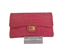 Usado, Carteira CHANEL 2.55 longa jersey crocodilo rosa comprar usado  Enviando para Brazil