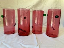 Conjunto de 4 copos de vidro arte soprada à mão — assinados pelo artista John Chiles (2001) comprar usado  Enviando para Brazil