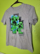 Camisa Minecraft Meninos Mojang Mad Engine Cinza Creepers Juventude Grande comprar usado  Enviando para Brazil