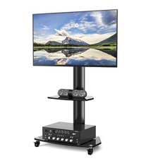 Suporte de piso rolante para TV móvel TAVR TF9001 com prateleira de vidro 27” - 55” comprar usado  Enviando para Brazil
