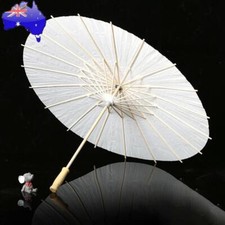 Oiled Paper Umbrella 60cm Paper Parasol DIY White Umbrella for Party Beach Decor comprar usado  Enviando para Brazil