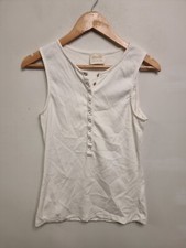 moolk top mujer talla 14 blanco abotonado lactancia materna maternidad sin mangas segunda mano  Embacar hacia Mexico