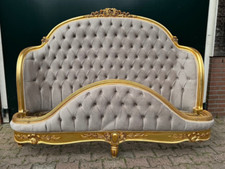 Armação de cama francesa Louis XVI 1880 antiga corbeille ouro faia veludo, usado comprar usado  Enviando para Brazil