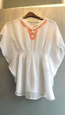 White beaded kaftan for sale  FERRYHILL