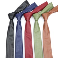 ZONFAZ Clásico Boda Fiesta Negocios Para hombres Cuero PU Corbata Camisa Accesorios segunda mano  Embacar hacia Mexico