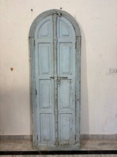 Porta de madeira arqueada francesa antiga | DISTRESS AZUL ORIGINAL | Deco indiano rústico comprar usado  Enviando para Brazil