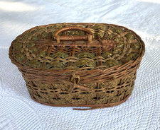 Ancienne corbeille osier d'occasion  France