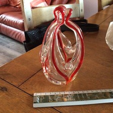 Glass vase red for sale  ALFRETON