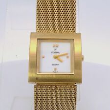Usado, Relógio feminino Festina 8970 5 mícrons folheado a ouro caixa pulseira de ouro malha comprar usado  Enviando para Brazil