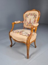 Vintage armchair embroidered for sale  STOWMARKET