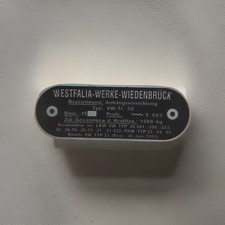 Data plate westfalia d'occasion  Expédié en Belgium