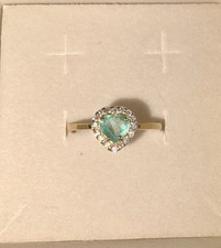 Italian 14k Gold Ring With Emerald And Natural Diamonds, używany na sprzedaż Italian 14k Gold Ring With Emerald And Natural Diamonds, używany na sprzedaż  PL