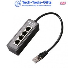 Adaptador divisor RJ45 cabo LAN Ethernet 1-4 vias conector de porta dupla fêmea plugue comprar usado  Enviando para Brazil