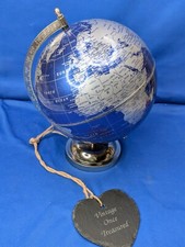 Blue silver globe for sale  PULBOROUGH