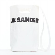 Bolsa tote tiracolo logotipo papel laminado preto creme JIL SANDER comprar usado  Enviando para Brazil