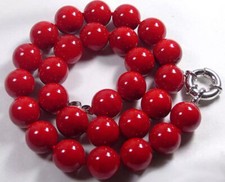 Colar de miçangas redondas de pedras preciosas de coral vermelho natural 14-50" 6/8/10/12/14mm comprar usado  Enviando para Brazil