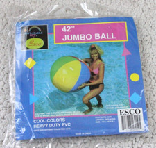 RARO Vintage 42" ESCO Inflável BOLA DE PRAIA Vinil Brilhante FESTA NA PISCINA Brinquedo Divertido comprar usado  Enviando para Brazil