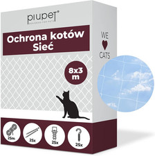 Siatka ochronna dla kota na balkon, 8 x 3 m, ze opaskami kablowymi | towar B na sprzedaż  PL