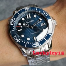 Relógio masculino automático 41mm BLIGER mostrador azul vidro de safira Miyota 8215 NH35A comprar usado  Enviando para Brazil