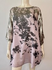🔥Marina Rinaldi By Max Mara🔥Printed Silk Shirt Camicia Seta MR21 comprar usado  Enviando para Brazil