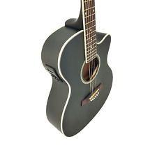 Usado, Guitarra elétrica acústica 40" Haze pequena jumbo, preta fosca + mordaça grátis 560CEQMBK comprar usado  Enviando para Brazil