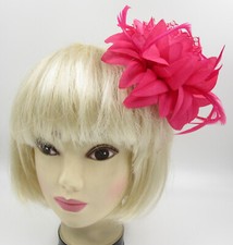 Fuchsia feather fascinator for sale  DERBY