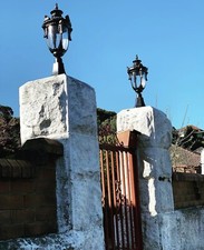 Usado, Par de lanternas altas de cerca/portão estilo vitoriano para área externa comprar usado  Enviando para Brazil