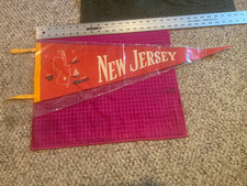 Vintage NJ NEW JERSEY Pennant PESCA Veleiro PRAIA OCEANO MERGULHO - ENVIO RÁPIDO, usado comprar usado  Enviando para Brazil