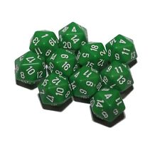 Dados Poly - Verde D20 x10, 20 lados 1-20 comprar usado  Enviando para Brazil