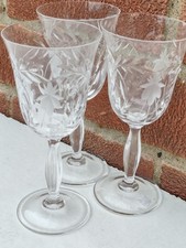 Etched floral stemmed for sale  DERBY