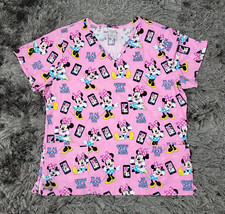 Blusa esfoliante feminina Disney Minnie Mouse grande rosa bolso selfie gola V comprar usado  Enviando para Brazil