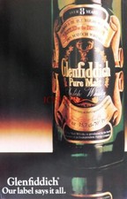 'GLENFIDDICH' Pure Malt Scotch Whisky Anúncio: Original 1980 ANÚNCIO IMPRESSO comprar usado  Enviando para Brazil