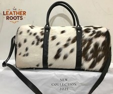 Usado, Bolsa de viagem de couro bovino | Cabelo de vaca tricolor bolsa de fim de semana comprar usado  Enviando para Brazil