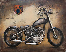 Escultura de motocicleta 3D - Arte de parede de lona de metal - Decoração de parede de motocicleta - Home De comprar usado  Enviando para Brazil