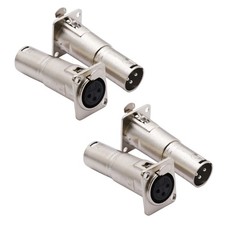4 x XLR fêmea para macho amplificador de áudio estúdio montagem em painel conector plugue adaptador comprar usado  Enviando para Brazil