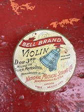 Cordas de violino antigas NOS Bell Brand D corda prata tocada aço início do século 20. comprar usado  Enviando para Brazil