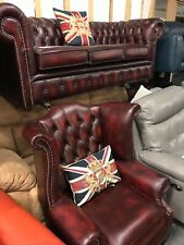 Oxblood chesterfield piece for sale  MANCHESTER