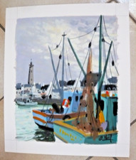 Gouache bretonne soir d'occasion  Carqueiranne