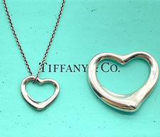 Autêntico Colar/Pingente de Coração Aberto Tiffany & Co SV 925 9,4g Conjunto 2 com Caixa SK050764, usado comprar usado  Enviando para Brazil