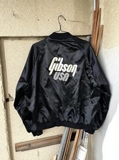 Jaqueta Bombardeiro de Cetim Vintage Anos 90 Gibson Guitarra Feita Nos EUA Tamanho G/XL Preta comprar usado  Enviando para Brazil