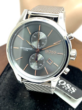 Relógio masculino Hugo Boss 1513440 quartzo cronógrafo mostrador cinza prata aço 41mm comprar usado  Enviando para Brazil
