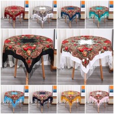 Toalha de mesa estampada estilo vintage com flores rosas adequada para casa ou jantar comprar usado  Enviando para Brazil