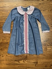 Vestido jeans azul Paty Girls com babado detalhes florais colarinho Peter Pan 4T comprar usado Vestido jeans azul Paty Girls com babado detalhes florais colarinho Peter Pan 4T comprar usado  Enviando para Brazil