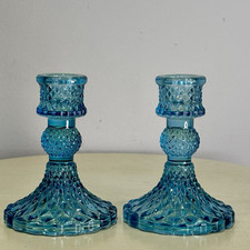 Blue glass candle for sale  REDHILL