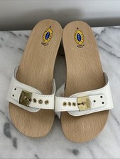 Tamanco Sandália Exercício Dr Scholls Original Madeira Branco Feito na Itália Tamanho 6 NOVO comprar usado  Enviando para Brazil