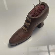 ORIGINAL VINTAGE RETRÔ MADEIRA MADEIRA Costurar Sapato Pin Almofada Prop Curio Tool comprar usado  Enviando para Brazil